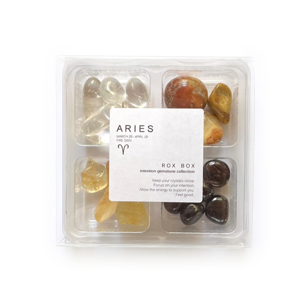 Aries Zodiac Rox Box - jumbo 4 pack- crystals and stone gift