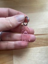 Pink Hand Mushroom Mono Earring, Wicca Earring, Witchy Earring, Unique Mushroom Jewelry