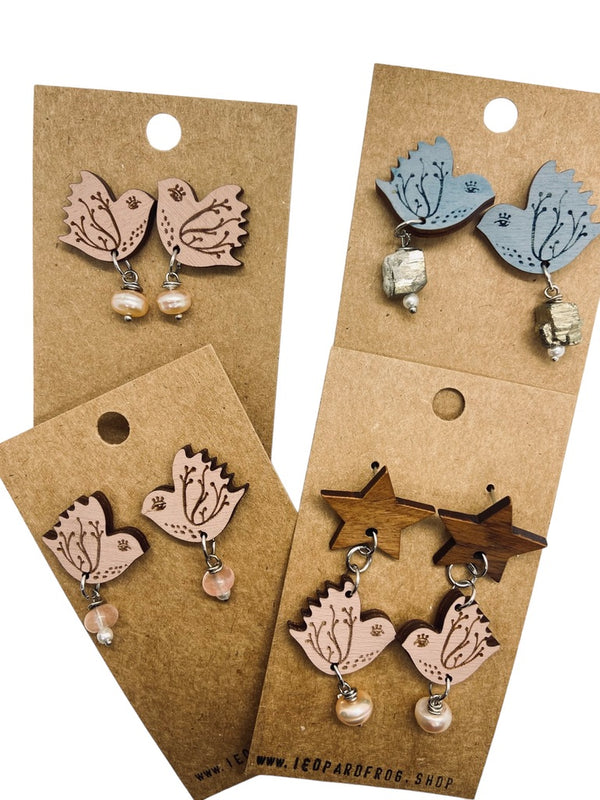 Bird Stud Earrings, Spring Bird Earrings, Jewelry for Artistic People