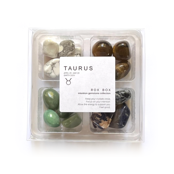 Taurus Zodiac Rox Box - jumbo Crystals and Stones gift set