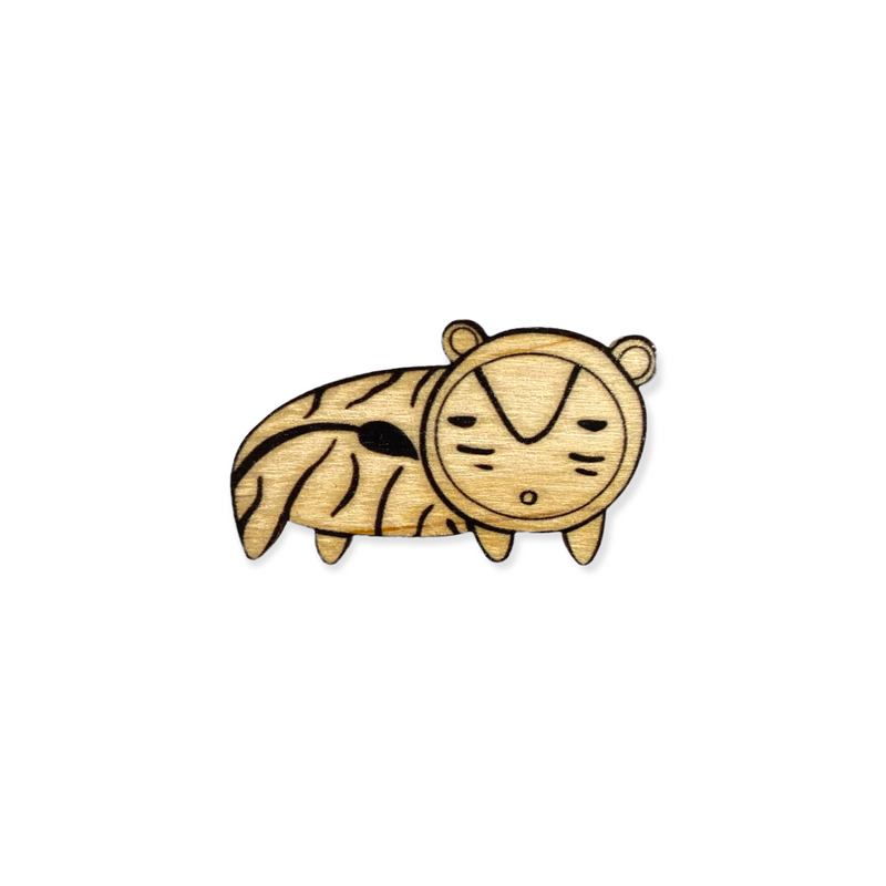 Small Wooden Tiger Pin, Lunar Horoscope Gift